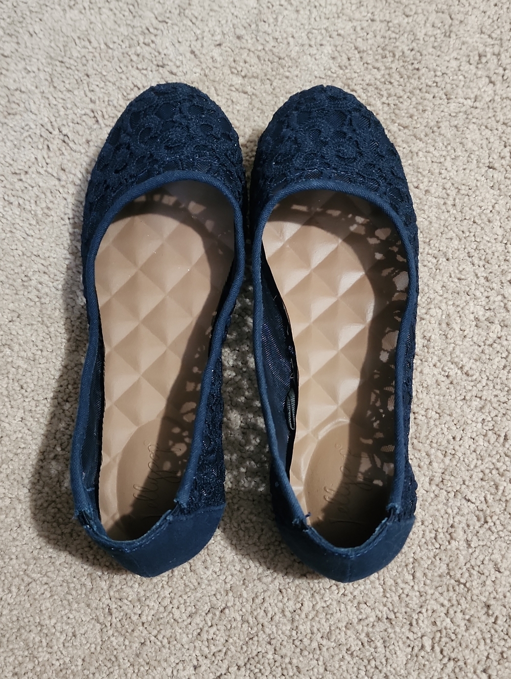 Jellypop Navy Lace Ballet Flats